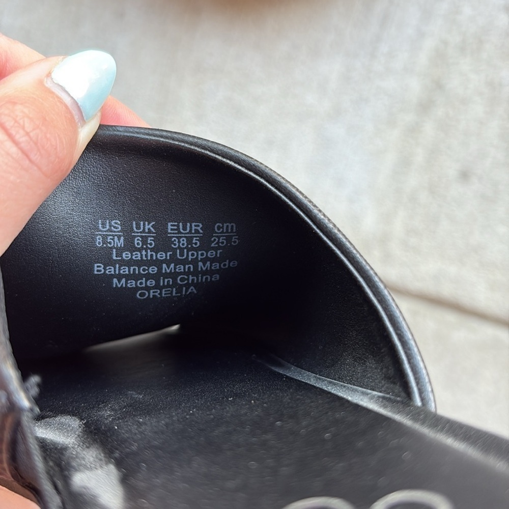 Franco Sarto Black and White Platform Slide Sandals - Picture 2 of 5